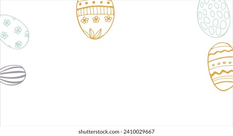 Frame made of elements for Easter. Traditional Easter elements. Vector illustration. Traditional easter ornament. Happy easter. Hand-drawn. Vector illustration.