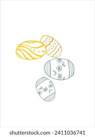 Frame made of elements for Easter. Traditional Easter elements. Vector illustration. Traditional easter ornament. Happy easter. Hand-drawn. Vector illustration.