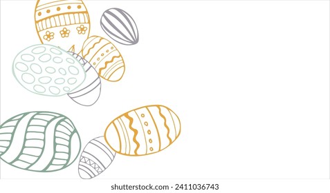 Frame made of elements for Easter. Traditional Easter elements. Vector illustration. Traditional easter ornament. Happy easter. Hand-drawn. Vector illustration.