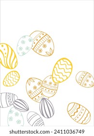Frame made of elements for Easter. Traditional Easter elements. Vector illustration. Traditional easter ornament. Happy easter. Hand-drawn. Vector illustration.