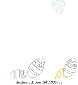 Frame made of elements for Easter. Traditional Easter elements. Vector illustration. Traditional easter ornament. Happy easter. Hand-drawn. Vector illustration.