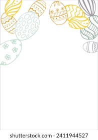 Frame made of elements for Easter. Traditional Easter elements. Vector illustration. Traditional easter ornament. Happy easter. Hand-drawn. Vector.