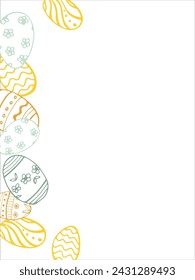 Frame made of elements for Easter. Traditional Easter elements. Vector illustration. Traditional easter ornament. Happy easter. Hand-drawn. Vector illustration.