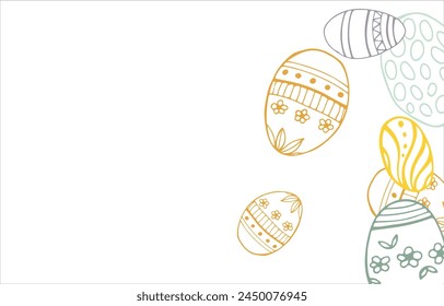 Frame made of elements for Easter. Traditional Easter elements. Vector illustration. Traditional easter ornament. Happy easter. Hand-drawn. Vector illustration.
