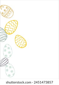Frame made of elements for Easter. Traditional Easter elements. Vector illustration. Traditional easter ornament. Happy easter. Hand-drawn. Vector illustration.