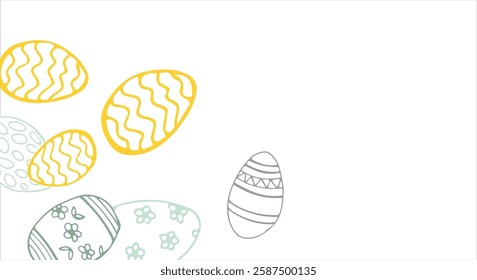 Frame made of elements for Easter. Traditional Easter elements. Vector illustration. Traditional easter ornament. Happy easter. Hand-drawn. Vector illustration.