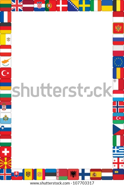 Frame Made European Countries Flags Vector Stock Vector (Royalty Free ...