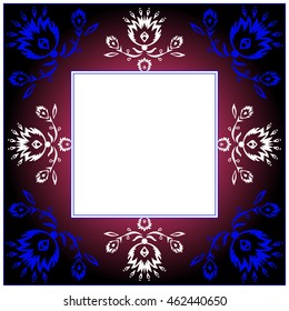 Frame made of floral motifs Vector illustration