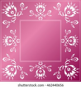 Frame made of floral motifs Vector illustration