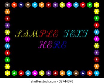 frame made of flowers- vector illustration