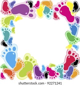 Frame made of foot steps