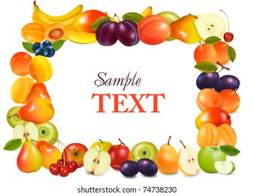 Frame made from fruits. Vector.
