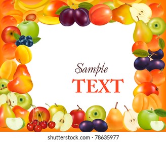 Frame made from fruits. Vector.