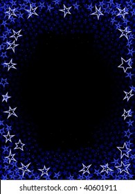 Frame made of layers of different sized vector stars