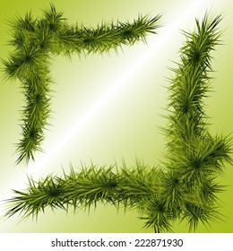 Frame made of pine, fir branches, New Year, vector, eps 10