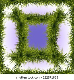 Frame made of pine, fir branches, New Year, vector, eps 10