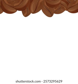 A frame made of roasted coffee beans that harmoniously surrounds the image. Detailed beans add texture and richness to the composition, creating an effect of warmth and coziness.