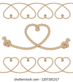 Frame made from rope isolated on white. Vector illustration