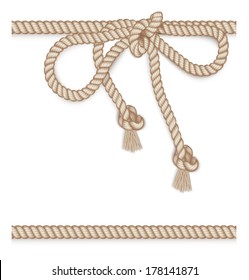 Frame made from rope isolated on white. Vector illustration