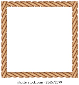 A frame made of rope on a white background 