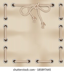 Frame made from rope. Vector illustration 