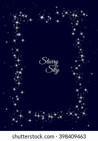  Frame made of stars. Vector illustration. Space border