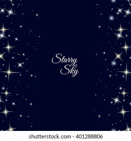  Frame made of stars. Vector illustration. Space border