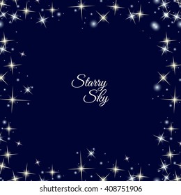 Frame made of stars. Vector illustration. Space border