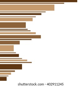 Frame made of strips of brown shade on a white background