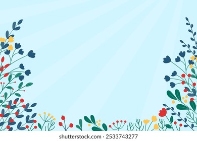 Frame made of stylized twigs. Design for invitations, printing. Vector illustration in flat style on a white background.