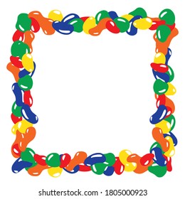 Frame made of sweets and lollipops. Abstract background.