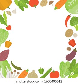 Frame made of various vegetables