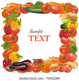 Frame made from vegetables. Vector.