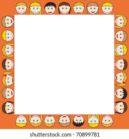 Frame with many smile kids