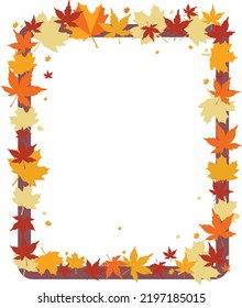 frame with maple leaves on background.autum.vector.