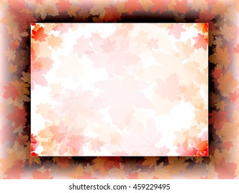 Frame of maple leaves on a dark background