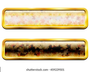 Frame of maple leaves on a white background