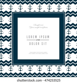 frame maritime nautical isolated vector illustration design