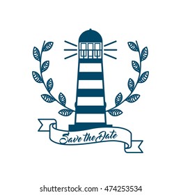 frame maritime nautical isolated vector illustration design