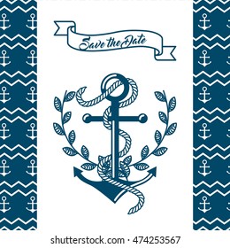 frame maritime nautical isolated vector illustration design
