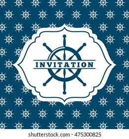 frame maritime nautical isolated vector illustration design