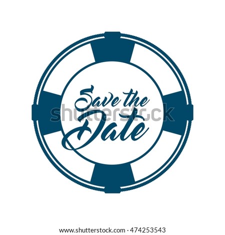 frame maritime nautical isolated vector illustration design