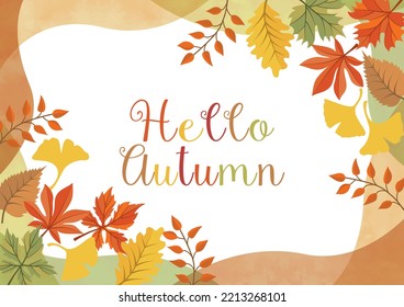 Frame material of autumn leaves illustration that expresses autumn