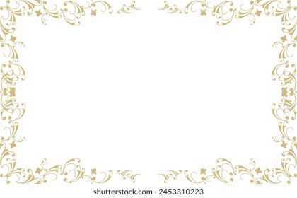 Frame material with beautiful golden decorations