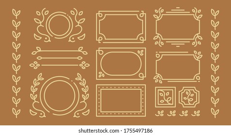 Frame material designed with bird and leaf lines