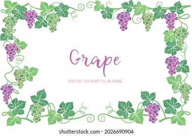 Frame material of grape illustration