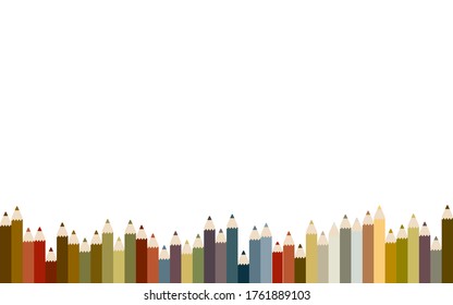 Frame material of irregularly arranged colored pencils, vector illustration
pastel colour
