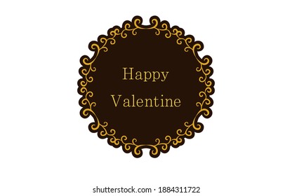 Material del marco, lujoso y elegante marco gótico, Feliz San Valentín