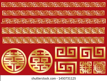 Conjunto de materiales de cuadros de la imagen china