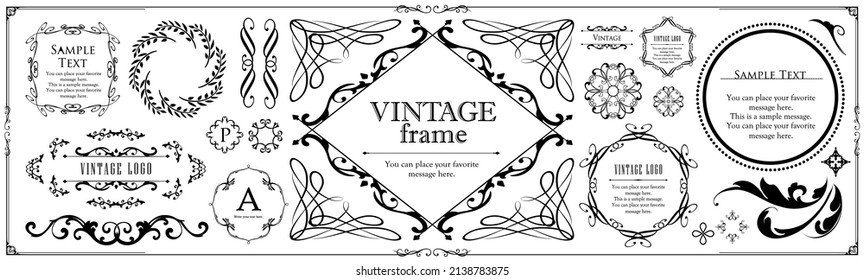 Frame material set of plant motifs with the image of spring